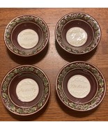 Christmas Trinket Set of 4 Burgundy Berries Holly Family Believe Joy Peace - $12.00