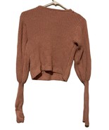 Fashion Nova Sweater Womens Extra Small Beige Cropped Wrap Front Long Sl... - £11.79 GBP