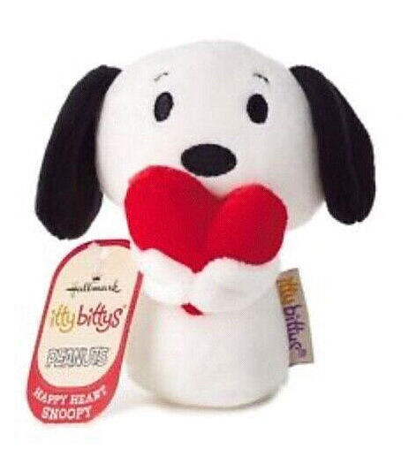 Itty Bittys Hallmark Peanuts Snoopy Holding Heart Happy Heart Snoopy Plush Toy - £9.04 GBP