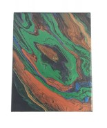 Metallic Green &amp; Gold Fluid Art on Canvas 8x10 Signed Nebula Original Ar... - £11.41 GBP