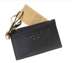 MARGOT NEW YORk Kate Leather Zip Around black Wallet Wristlet - $29.67