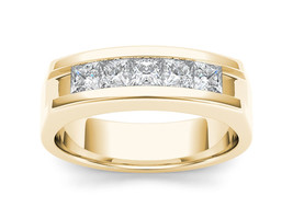Authenticity Guarantee 
14K Yellow Gold 1.00Ct Princess Diamond Five Sto... - £1,909.34 GBP