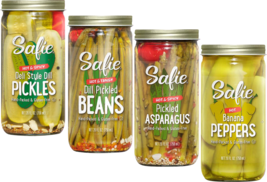 Safie Hot Pickled Vegetables: Dill Pickles, Dill Beans, Asparagus &amp; Peppers 4-PK - £44.27 GBP
