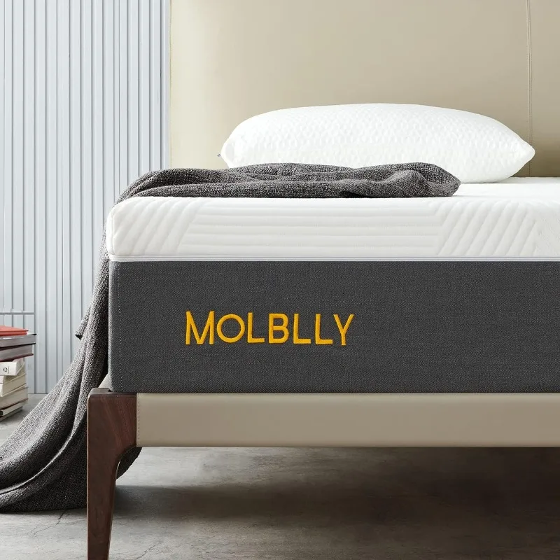 Molblly 10 Inches Queen Size Mattress for Back Pain Relief, Gel Memory Foam - £266.94 GBP