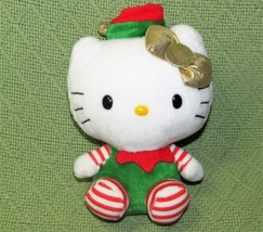 Ty B EAN Ie Babies Hello Kitty Christmas Elf Sanrio 6&quot; Stuffed Animal 2012 Gold Bo - £7.19 GBP