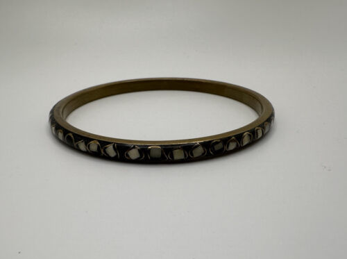 Primary image for Antique Black Enamel Inlay Cloisonne Bangle Bracelet