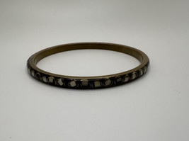 Antique Black Enamel Inlay Cloisonne Bangle Bracelet - $19.80