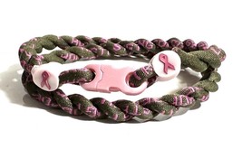 Tornado Rope Twist Baseball Necklace 16&quot; 18&quot; Pink Ribbon Army Green 10Pc Lot - £19.74 GBP