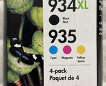 HP 934XL Black HP 935 Cyan Magenta Yellow Ink Cartridges N9H66FN OEM Ret... - $49.98