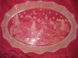 Christmas Crystal Mikasa Platter 17", Silent Night - $16.95