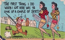 First Thing I Did Couple Skirts 1942 Junction City KS Army Comic Postcard C21 - £2.35 GBP
