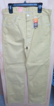 New Levi&#39;s Mens 501 Original Shrink Fit Jeans Yellow Mustard 34 x 32 005012414 - £45.63 GBP
