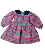 Vtg Jayne Avery Inc. Boston Sz4T Girls Red Plaid Velvet Collar Holiday D... - $24.68 CAD