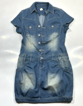 Venus Denim Jumper Dress Womens Size 6 Faded Blue Jean 90s Medium Wash - £25.37 GBP