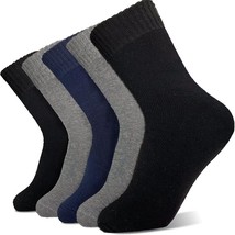 Vojopi Cushioned Wool Socks Mens, 5 Pairs Hiking Thermal Warm Socks For Men - £34.67 GBP