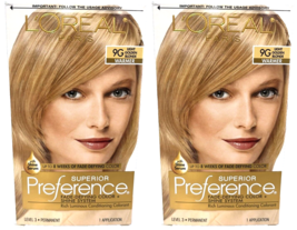 2x L&#39;Oreal Paris Superior Preference Hair Color, Light Golden Blonde 9G Warmer - $24.74