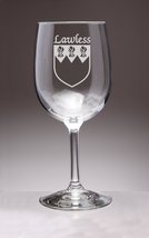 Lawless Irish Coat of Arms Wine Glasses - Set of 4 (Sand Etched) - £53.73 GBP