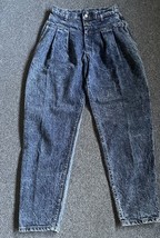 Vtg Lee Womens Jeans High Rise Pleated Tapered Leg Bareback Acid Wash Made USA - $34.53