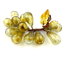 VTG Amber Glass Grapes Cluster Wired Hand Blown Italy Mid Century 8&quot;  - £39.56 GBP