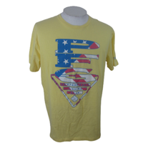 Columbia PFG logo T Shirt Mens XL yellow cotton front graphic w sleeve logo - $16.82