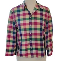 Rare RALPH LAUREN Bright Multicolor Charming 100% Silk Blouse Shirt Size S VTG - £36.80 GBP