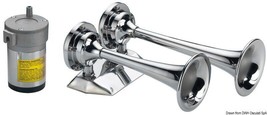 MARCO x2 Trumpets Horns with Compressor Chromed Brass Boat Marine 12V - $238.31