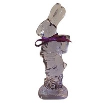 Purple Glass Easter Bunny Rabbit Figurine 7.5 Inches Tall As Is Read - £14.81 GBP