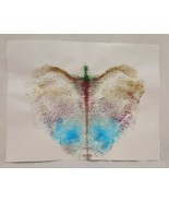 Angel Original Abstract Art Ink Blot Mirror Image Reflection Glitter 8.5... - £14.05 GBP
