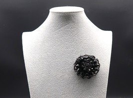 Vtg Black Rhinestone Cluster Brooch Beautiful Evening Mourning Black Tie... - $372.99 MXN