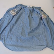 Vintage Bobbie Brooks Women's Blue Denim Short Sleeve Shirt Embroidery Chest 40" image 9