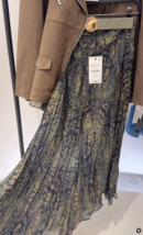 ZARA BNWT 2025. KHAKI ANIMAL PRINT VISCOSE MIDI SKIRT BELTED. 3897/184/330 - $94.28