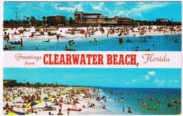 Florida Postcard Clearwater Beach People On The Beach - £2.31 GBP