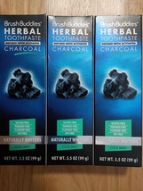 3 Herbal Toothpastes 3.5oz Activated Charcoal Cool Mint + 3 toothbrushes - $13.58