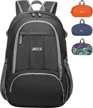 Jielv 30L Lightweight Foldable Waterproof Packable Daypack Small Hiking, Black - £31.35 GBP