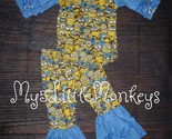 NEW Despicable Me Minions Girls Shirt &amp; Bell Pants Boutique Outfit Set S... - £11.85 GBP