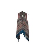 Flying Tomato Womens L Vest Sleeveless Floral Boho Cardigan Fringe Persi... - $35.96 CAD