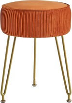 Ibuyke Velvet Round Footrest Stool Ottoman, Makeup Vanity Stool Side Table,, 30J - £29.56 GBP