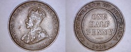1929 Australian Half (1/2) Penny World Coin - Australia - $7.49