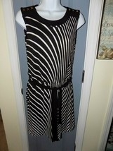 White House Black Market Black/White/Gold Metallic Striped Dress Size Xxs Nwot - £26.61 GBP