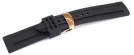 22mm Black Silicone Rubber Replacement Deployment Buckle Clasp Watch Band Strap - £28.10 GBP