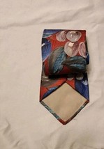 Vtg Editions By Van Heusen Red Tie With Gray Berries - $4.74