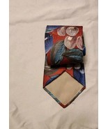 Vtg Editions By Van Heusen Red Tie With Gray Berries - $4.74