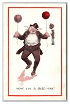 Comic Drunk Man With Balloons Thinks He&#39;s A Bird-Man  UNP DB Postcard S4 - £4.70 GBP