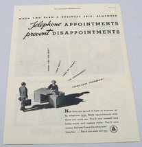 1936 Print Ad Bell System Telephone Appointments Prevent Disappointments - $9.59