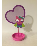 Owl Earring &amp; Jewelry Display Holder Metal Hot Pink - £4.56 GBP