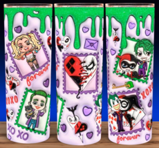 Joker and Harley Quinn Green Puffy 3D Valentines Cup Mug Tumbler 20 oz - £15.53 GBP