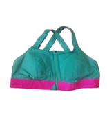 Shefit 5 Luxe Sports Bra Ultra Support Green Pink Zipper Front - $30.00