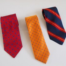 Ralph Lauren Chaps Men Tie Lot Polka Dot Stripes Anchors 3 Neckties - £19.33 GBP