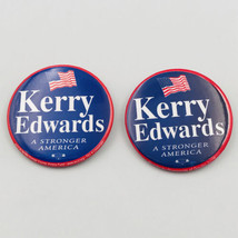 Two (2) 2004 John Kerry John Edwards Official Campaign Pins Button Pinback  - £7.45 GBP