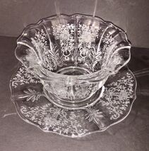 Fostoria Meadow Rose Vintage Footed Mayonnaise Bowl Candy Dish With Unde... - $28.47